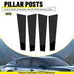 Set of 4 Gloss Black Window Pillar Post Trim Covers for Porsche Panamera (2009–2016)