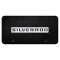 Chrome Name on Black License Plate - Officially Licensed for Chevrolet Silverado