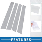 4 Pcs Chrome Silver Tone Car Pillar Window Trim Covers for Porsche Panamera (2010-2016)