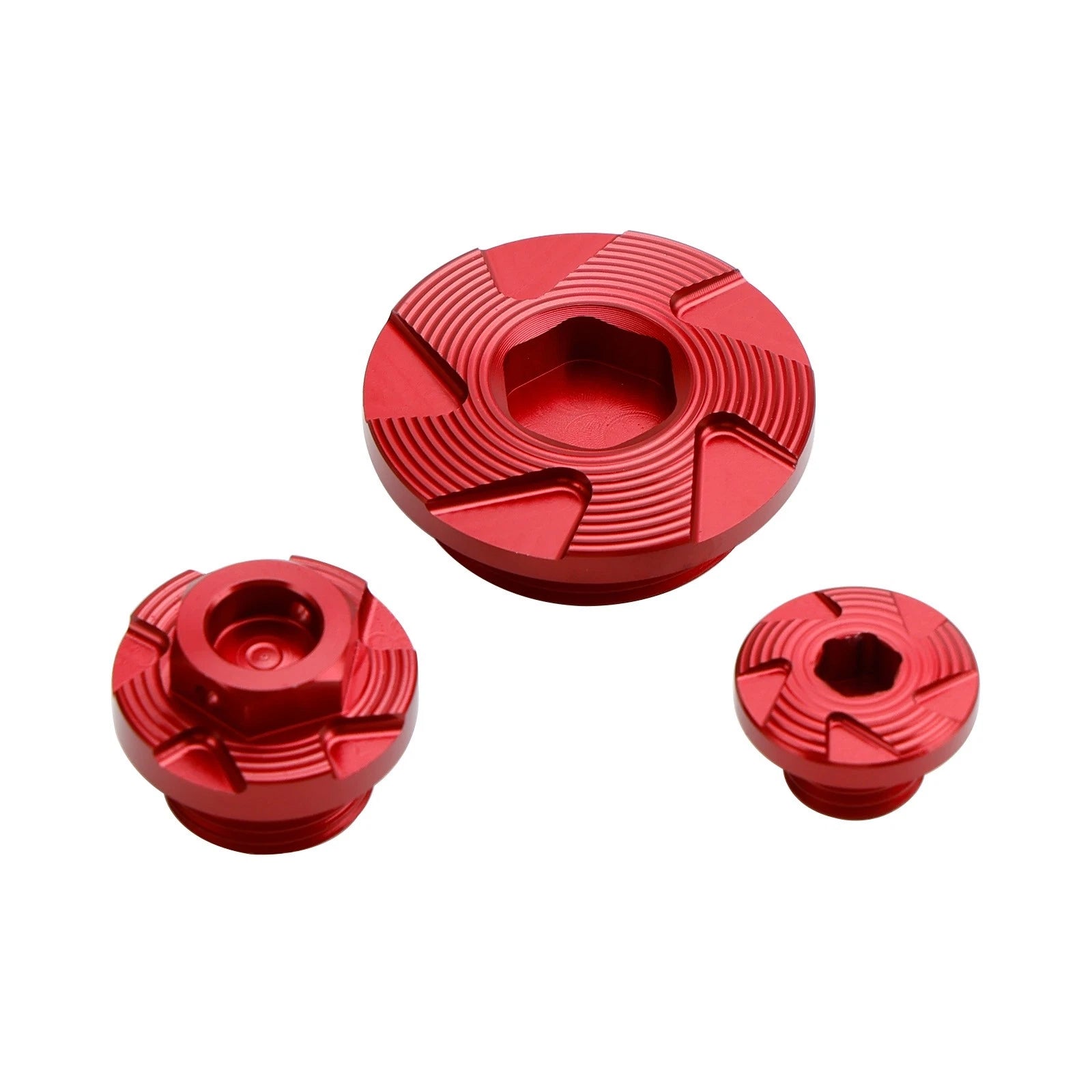 Crankcase Cover Oil Filler Plug Kit Red for Kawasaki KLX450R (2008–2015)