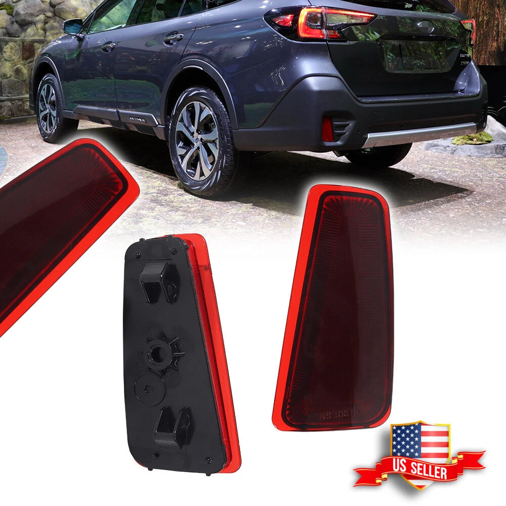 2X Red Lens Rear Bumper Reflector Lights for Subaru Outback (2015–2020)