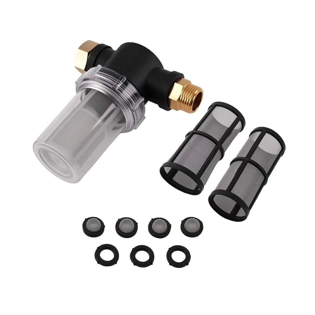 3/4" Brass Inline Water Filter for Garden Hose Pressure Washer