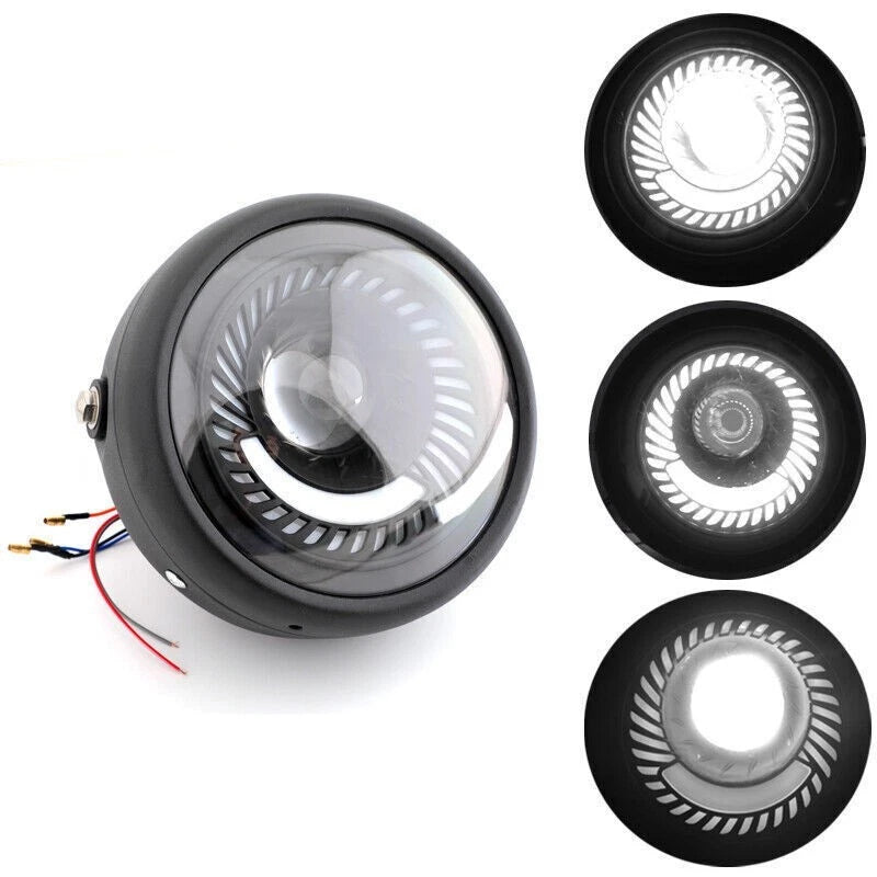 6.5" Projector White Light LED Headlight Lamp for Cafe Racer Custom Bobber