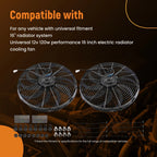 2X Slim Electric Cooling Fans 16" 120W 12V Universal Fitment