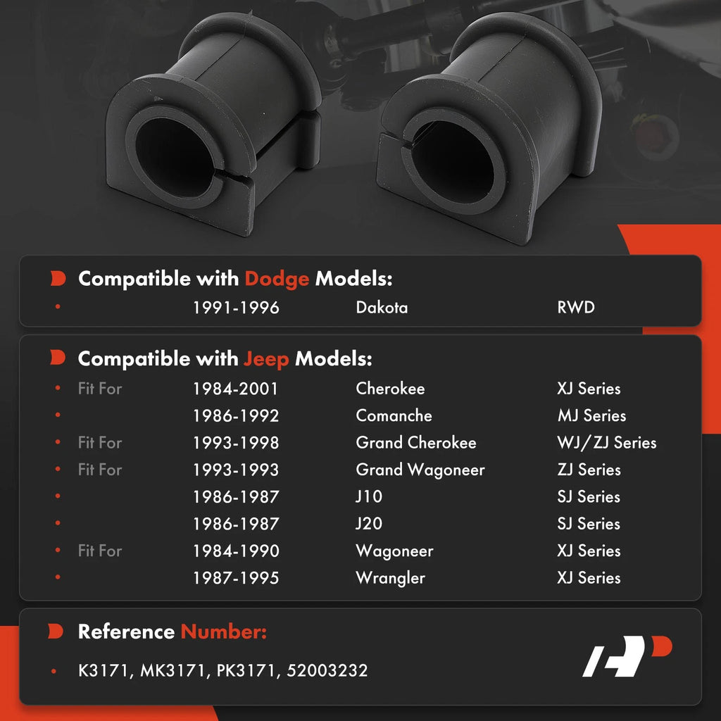 2X Front Sway Bar Bushing for Jeep Grand Cherokee Wrangler