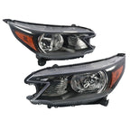 Headlamp Assembly Pair for Honda CR-V (2012–2014) Halogen Black