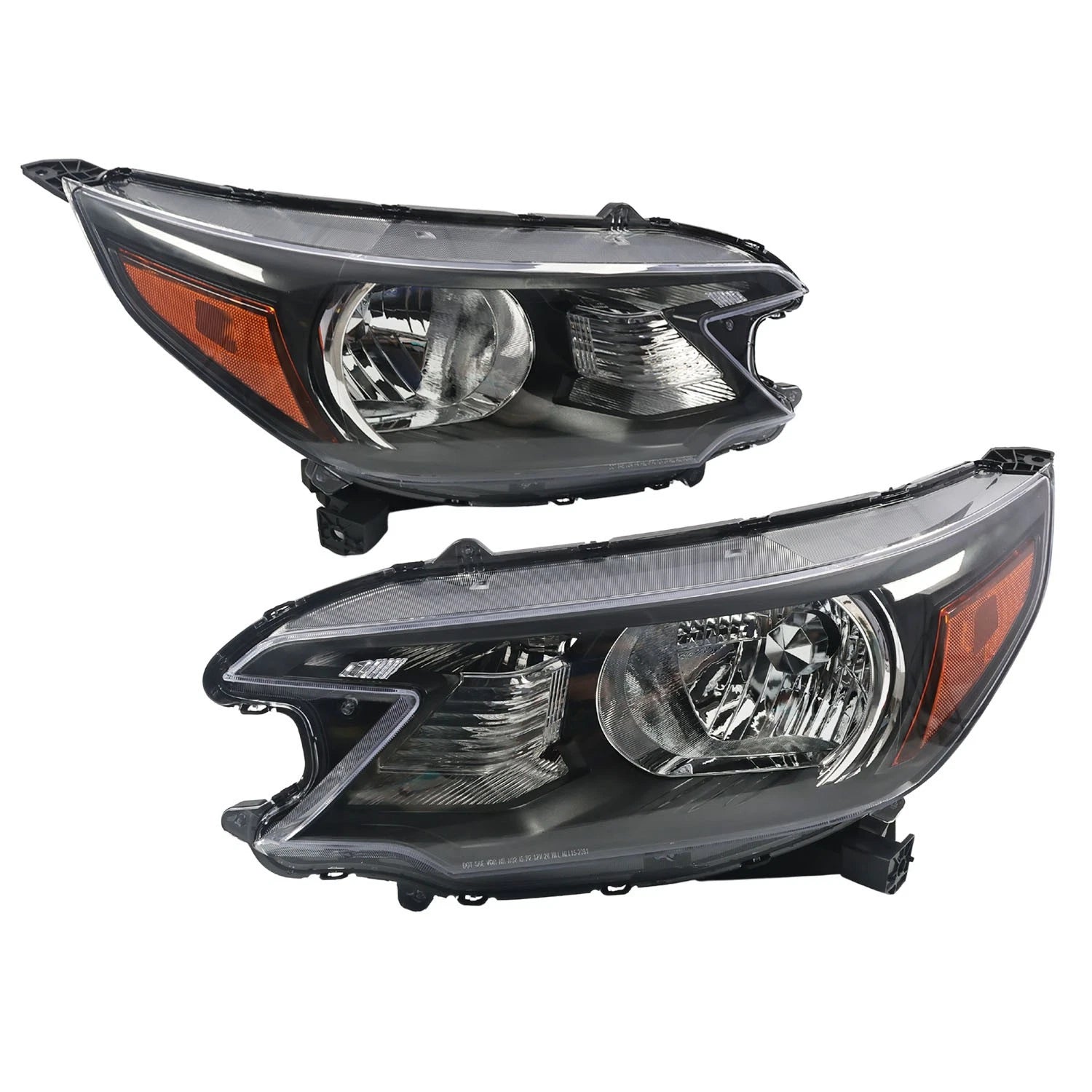 Headlamp Assembly Pair for Honda CR-V (2012–2014) Halogen Black