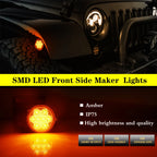 2X Amber LED Front Side Marker Signal Lights for Jeep Wrangler JK (2007–2018)