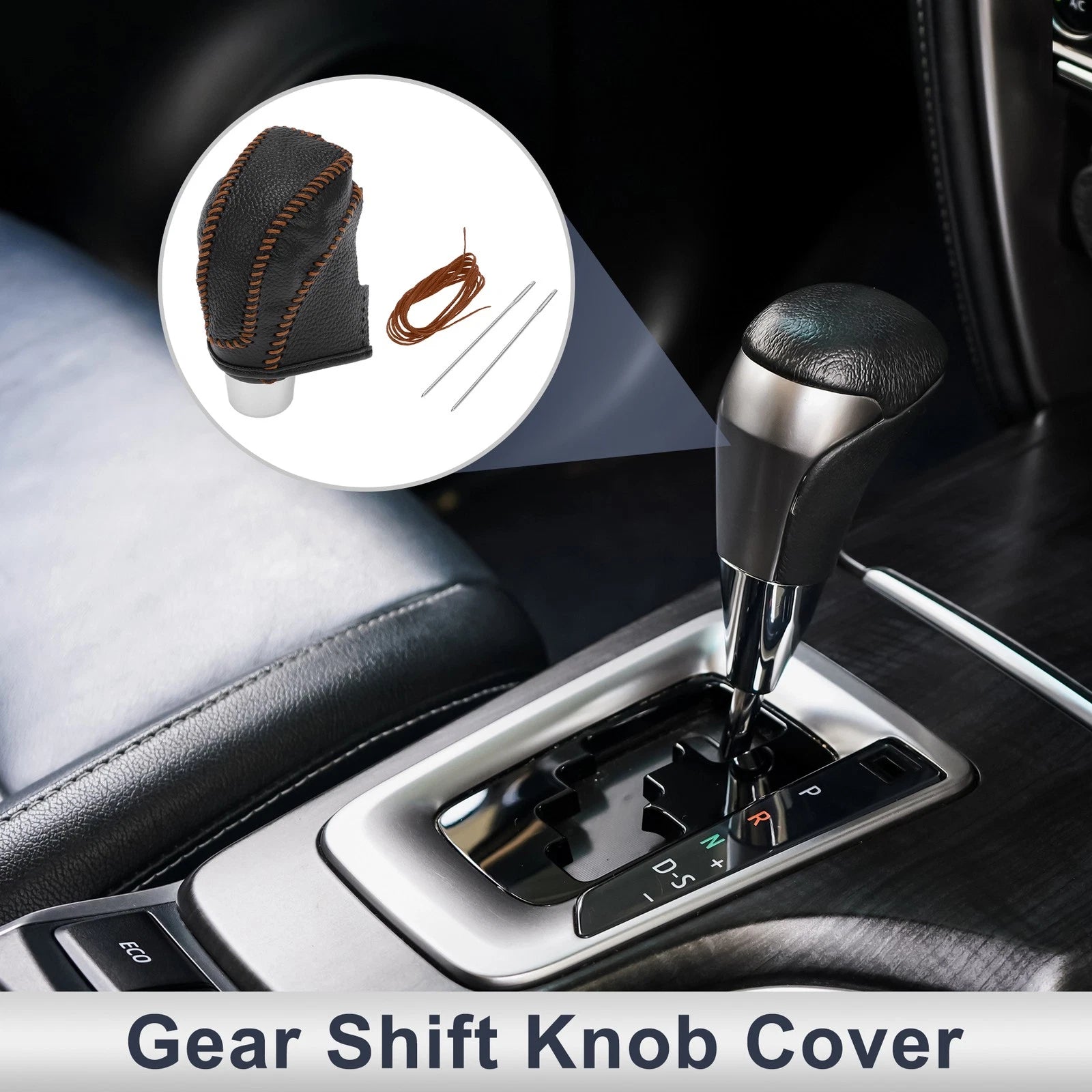1 Pc Gear Shift Knob Cover for Subaru Impreza (2017–2023) Pebbled Black Brown