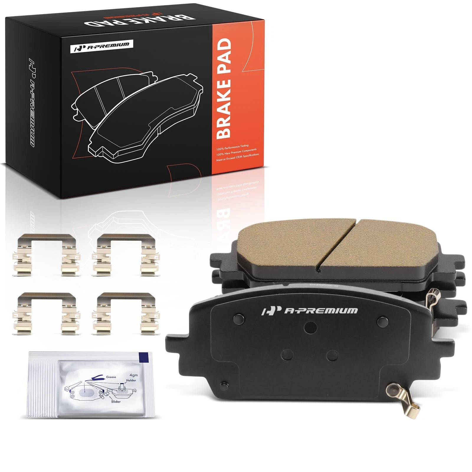 Set of 4 Front Ceramic Brake Pads for Kia Sorento Hyundai Santa Fe (2021–2023)