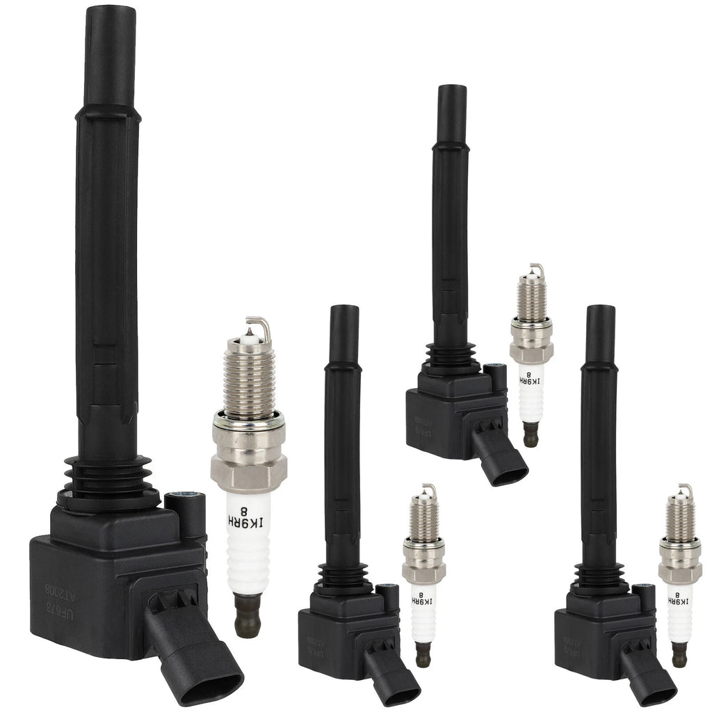 Set of 4 Ignition Coils & Spark Plugs for Dodge Dart, Fiat 500 1.4L