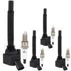 Set of 4 Ignition Coils & Spark Plugs for Dodge Dart, Fiat 500 1.4L
