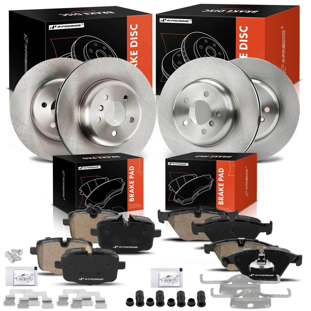 Front & Rear Disc Brake Rotors & Ceramic Pads for BMW 640i (2013–2017)