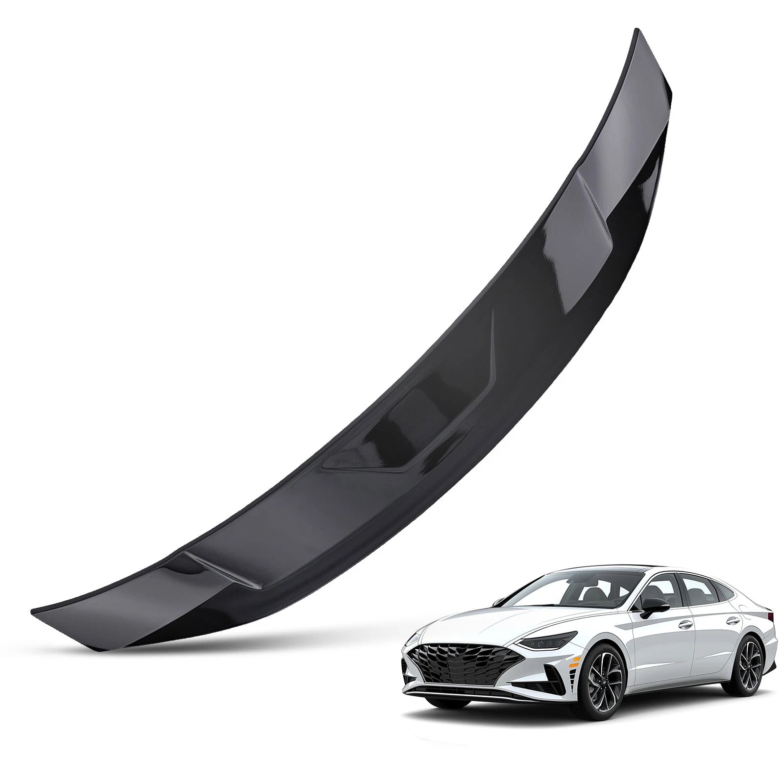 Rear Trunk Spoiler Wing Lip for Hyundai Sonata (2020–2025) Black ABS