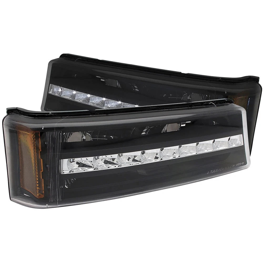 Black Clear Lens Parking Light w/Amber Reflector for 03-06 Chevy Avalanche 1500