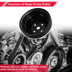2X LWP Double-Groove Long Water Pump Pulley for Chevy SBC Small Block (1968–1986)