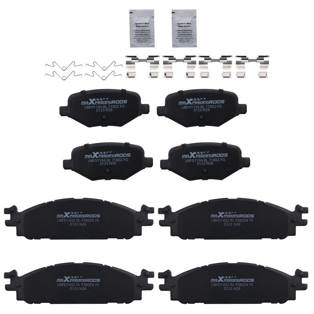 Front & Rear Brake Pads Kit for Ford Explorer, Flex, Taurus, Lincoln MKS, MKT (D1508)