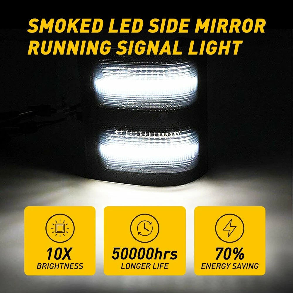 LED Side Mirror Marker Lights for Ford F250 F350 (2008–2016) White/Amber
