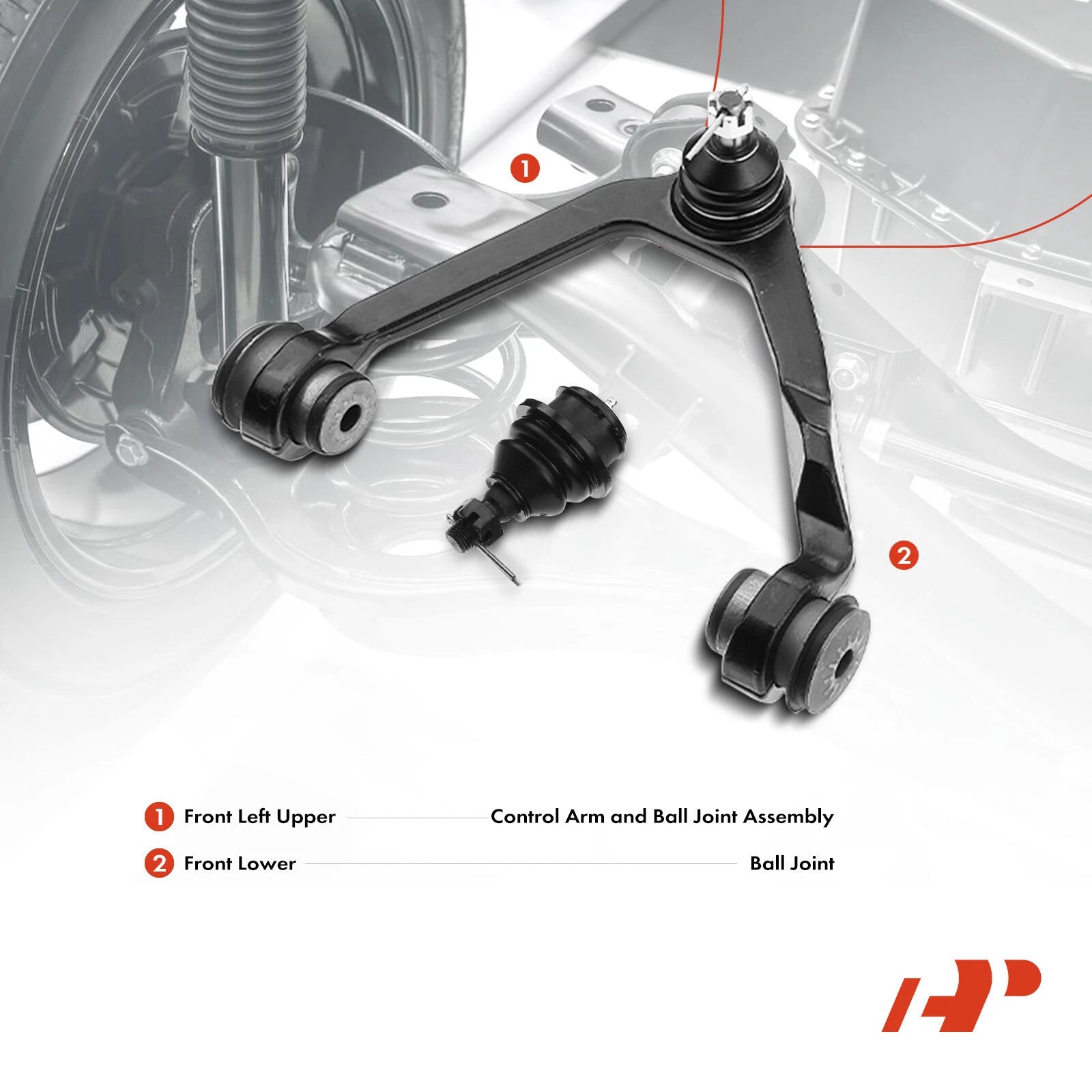 2X Front Upper Control Arm with Ball Joint for Lincoln Ford F-150 F-250