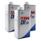 Set of 3 Fuchs TITAN CHF 202 Hydraulic Fluid 1L for Audi VW Porsche Volvo
