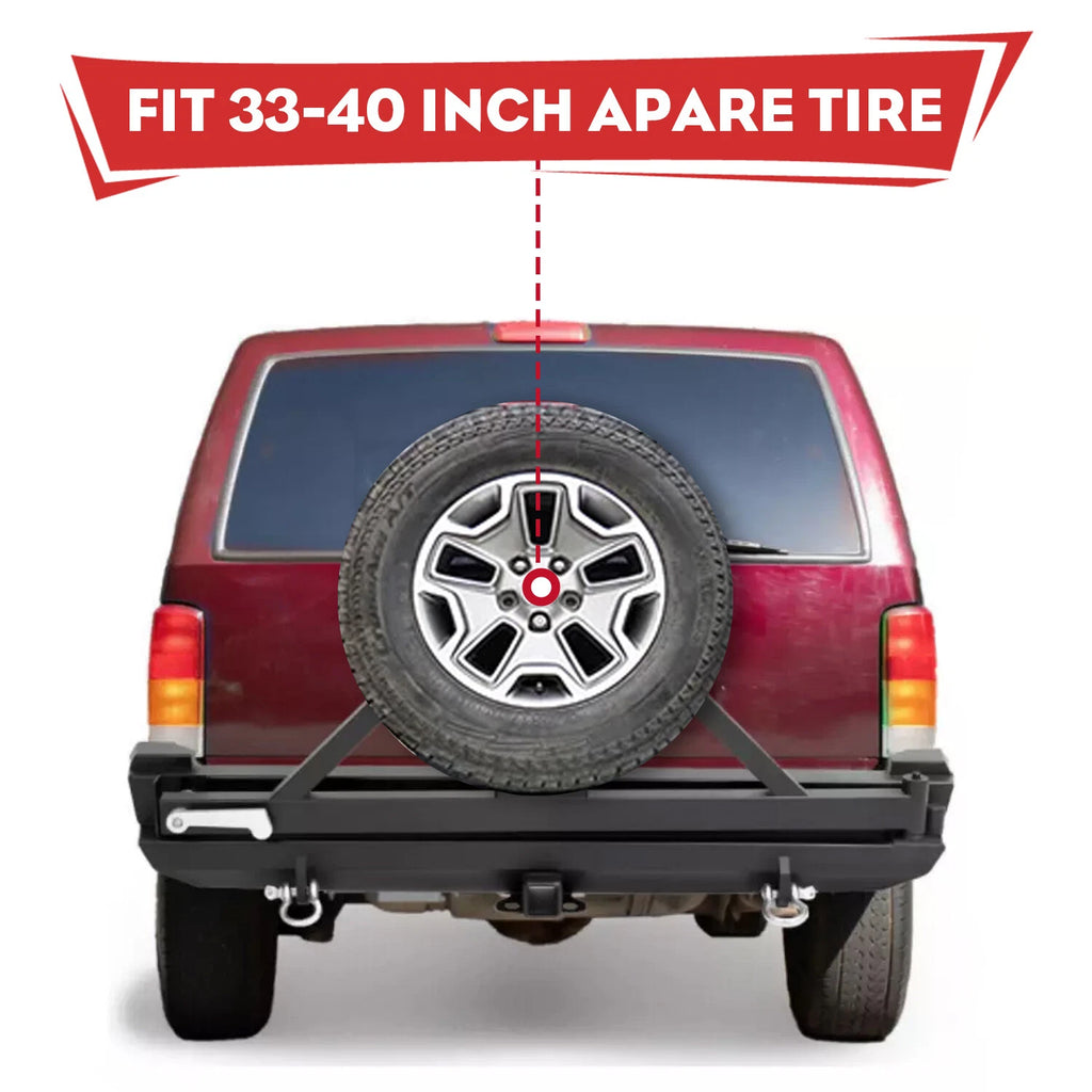 Rear Bumper & Adjustable Tire Carrier for Jeep Cherokee XJ (1984–2001)