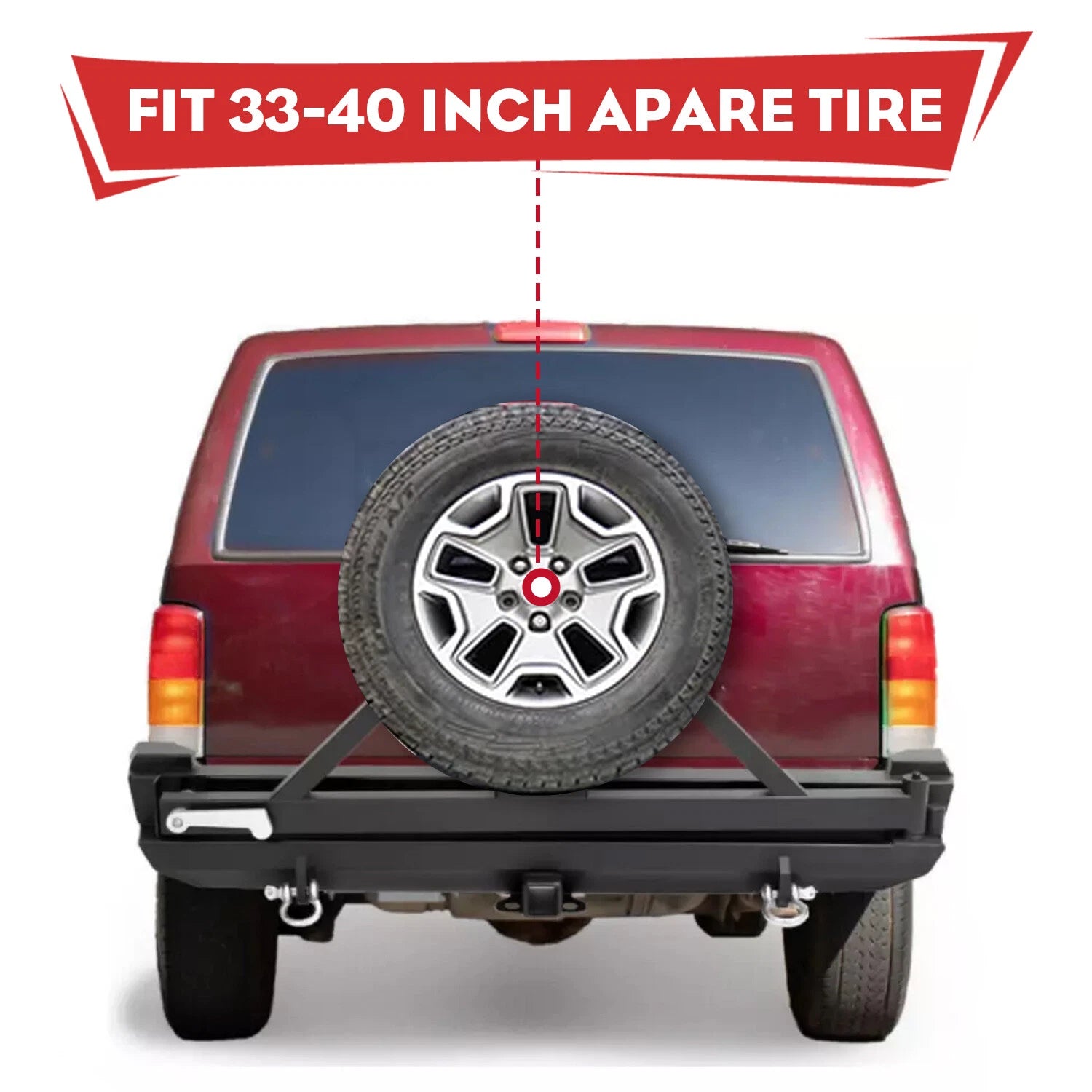 Rear Bumper & Adjustable Tire Carrier for Jeep Cherokee XJ (1984–2001)