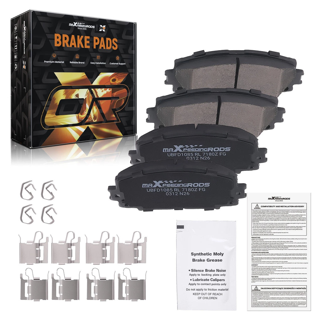 Set of 4 Front Ceramic Brake Pads for Lexus CT200h (2011–2017), Toyota Corolla (2020)