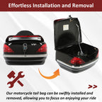 Tail Box Luggage Pack with Tail Light for Harley Honda Yamaha