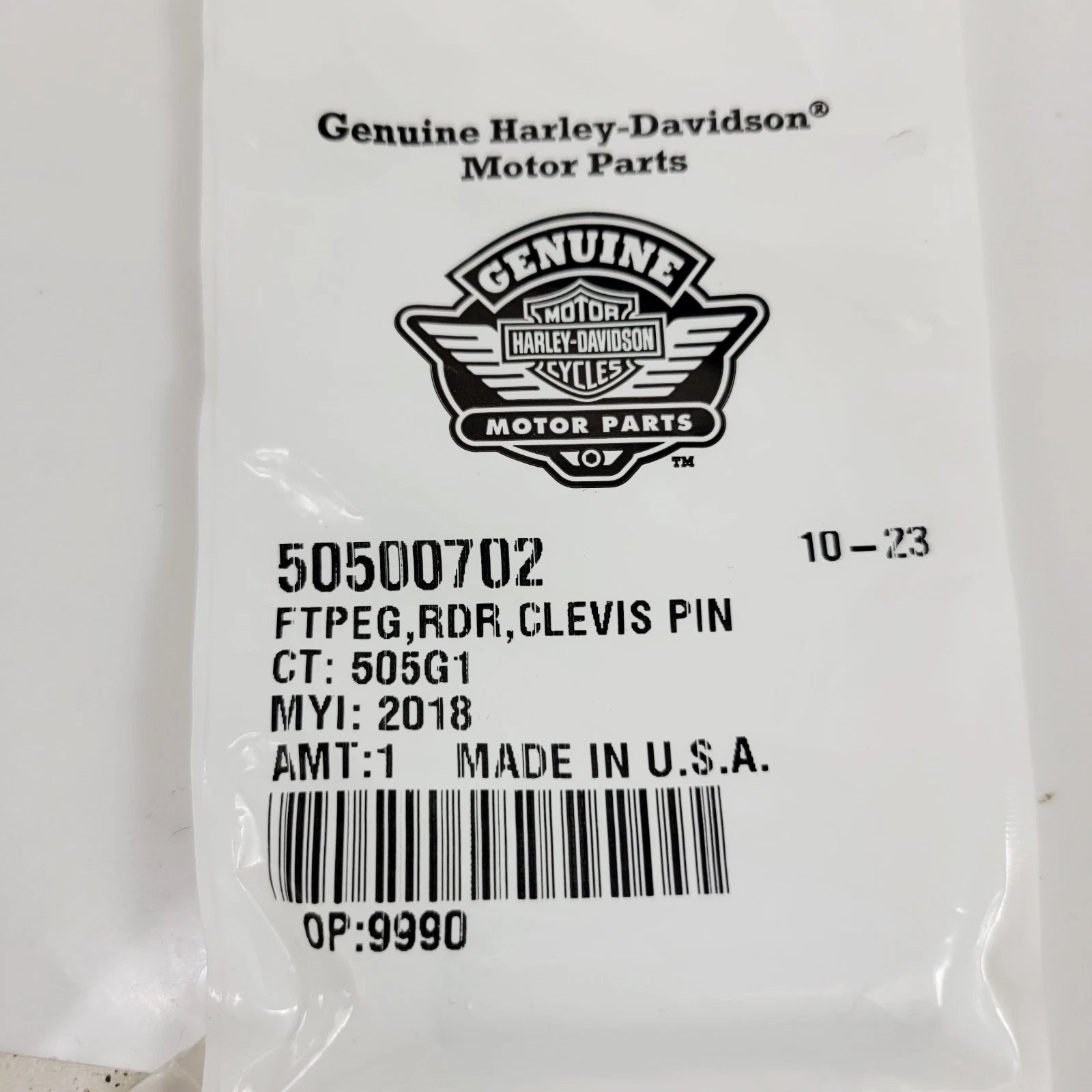 Footpeg Rider Clevis Pin for Harley-Davidson (OEM 50500702)