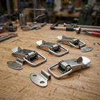 Set of 4 Spring Loaded Clamp Clips for Boxes (Stainless Steel)