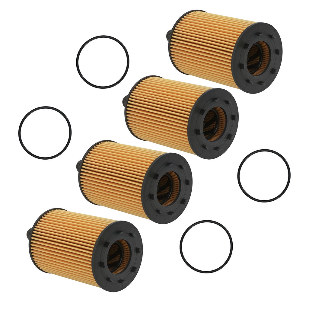 Set of 4 Engine Oil Filters for Audi A3 L4 2.0L Diesel (2013–2014) 071115562C 045115389C
