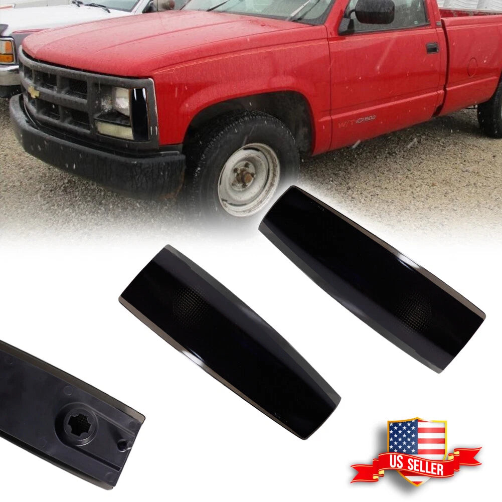 2X Smoked Lens Front Side Marker Lights for GMC C1500/C2500/C3500 (1988–1993)