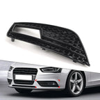 Left Side Fog Light Grille Cover Glossy Black for Audi A4 (2013-2016)