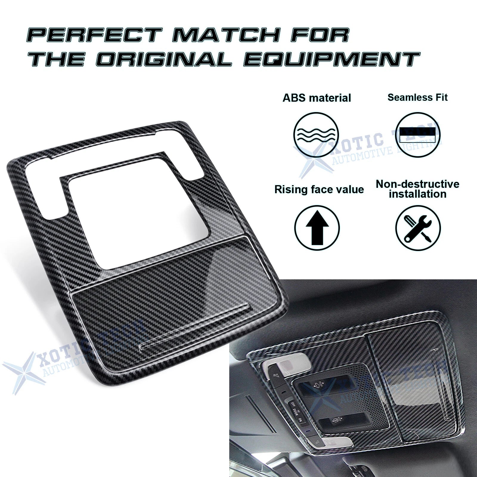 Carbon Fiber Pattern Reading Light Cover Trim for Honda Civic 2022-2025