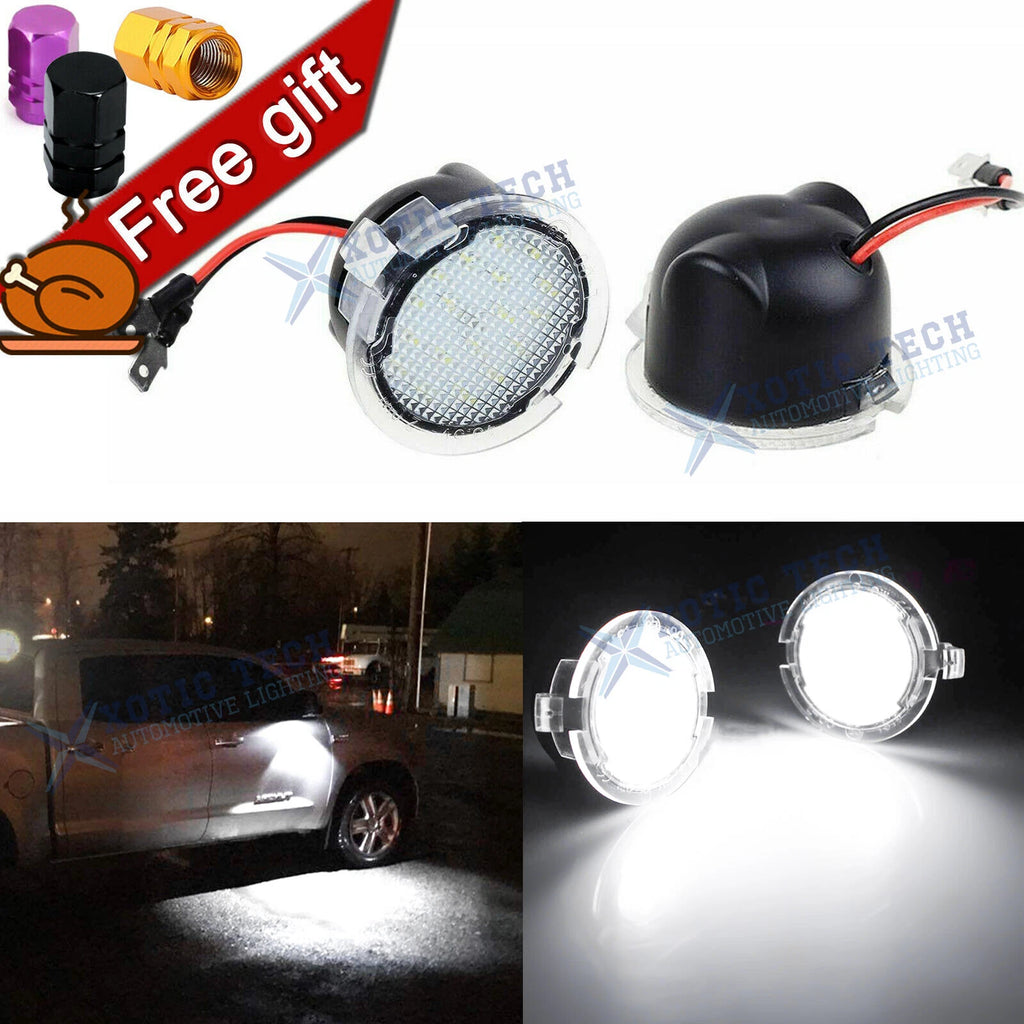 6000K White LED Side Mirror Puddle Lights for Toyota Tundra (2007–2019)