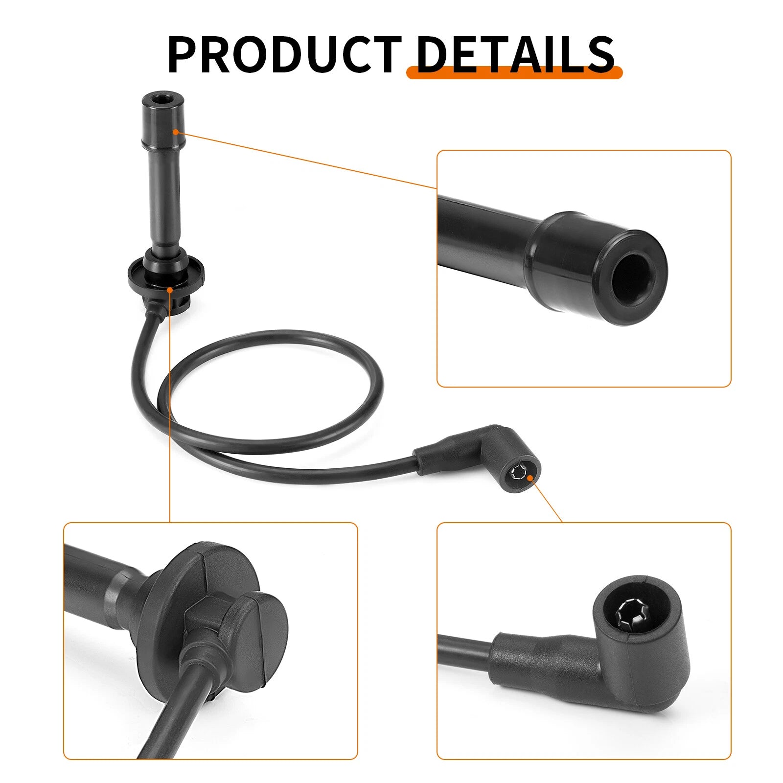 Spark Plug & Cap Wire Kit for Kawasaki Mule PRO-FX (2015-2023)