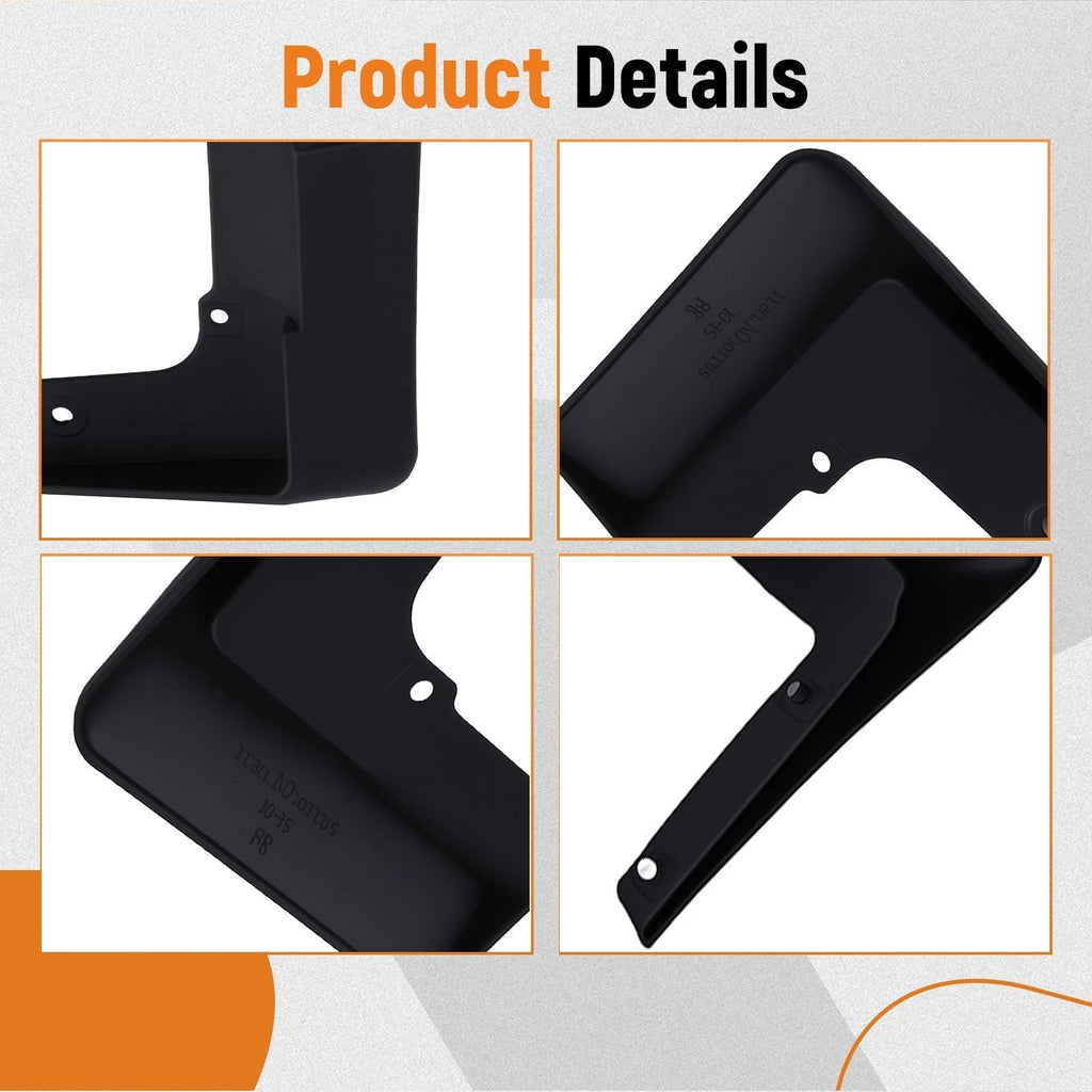 Set of 4 Mud Flaps Kit for Toyota Prius (2010–2015) 00016-47225 Black