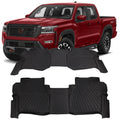 Set of 2 Waterproof Floor Mats for Nissan Frontier Crew Cab (2022–2024) TPE Rubber