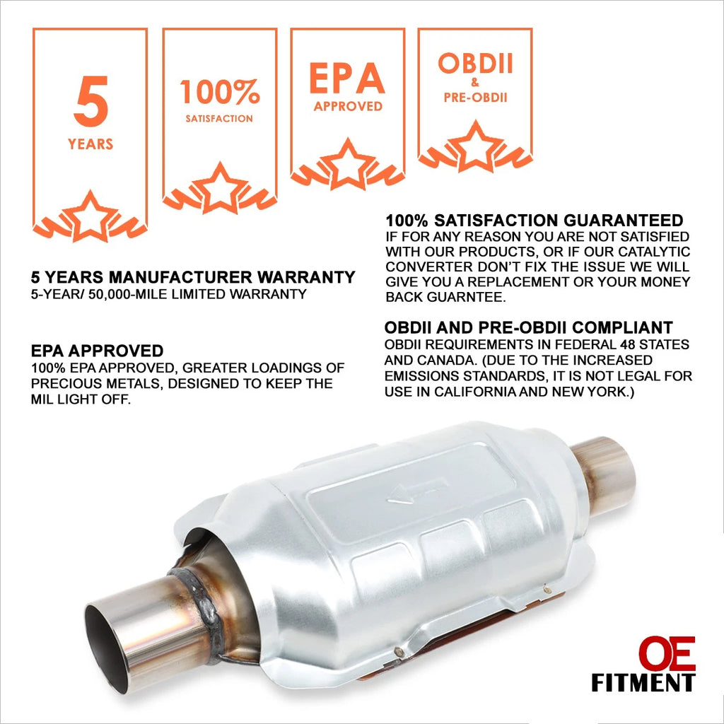 Universal Weld-On Catalytic Converter Exhaust Pipe 2" Inlet (15" x 5" x 4")