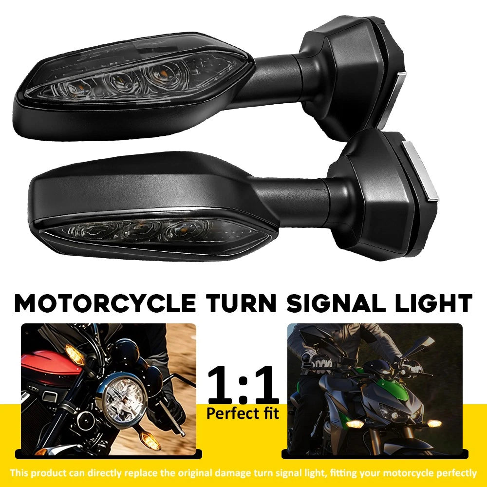 2X LED Turn Signal Lights for Kawasaki KLR650 Ninja Z1000R (2010–2023)