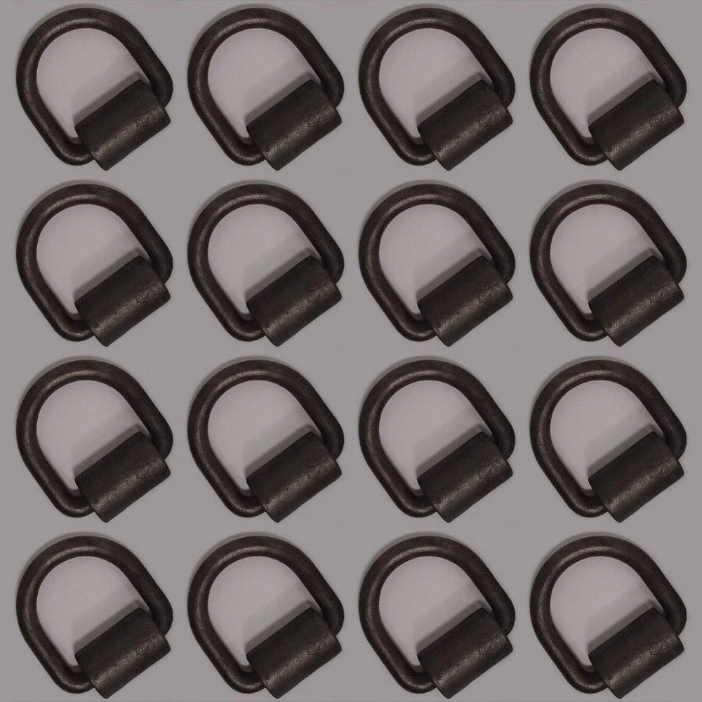 Set of 16 Weld-on 1/2" D Rings for Flatbed Truck Trailer