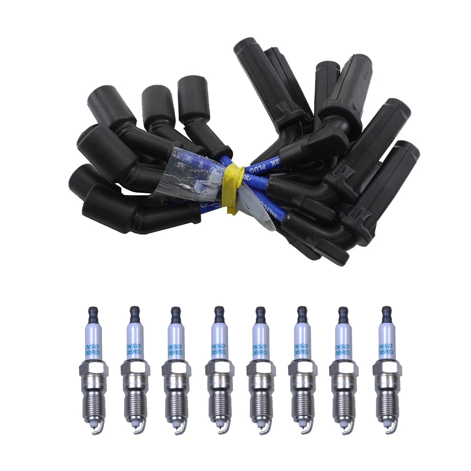 NGK Wire Set & Denso 8 Iridium Spark Plugs Kit for Avalanche Envoy H2 (2002–2006)
