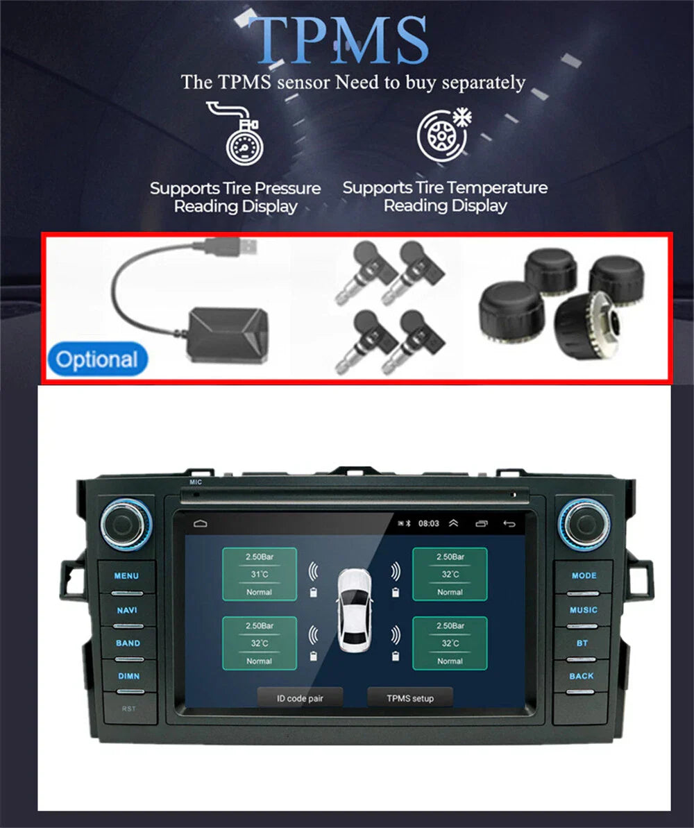 7'' Car Stereo GPS Navigation for Toyota Auris Corolla Hatchback (2013-2018)