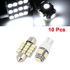 10PCS White LED Map Dome Light Kit for Honda Civic (2006–2012)