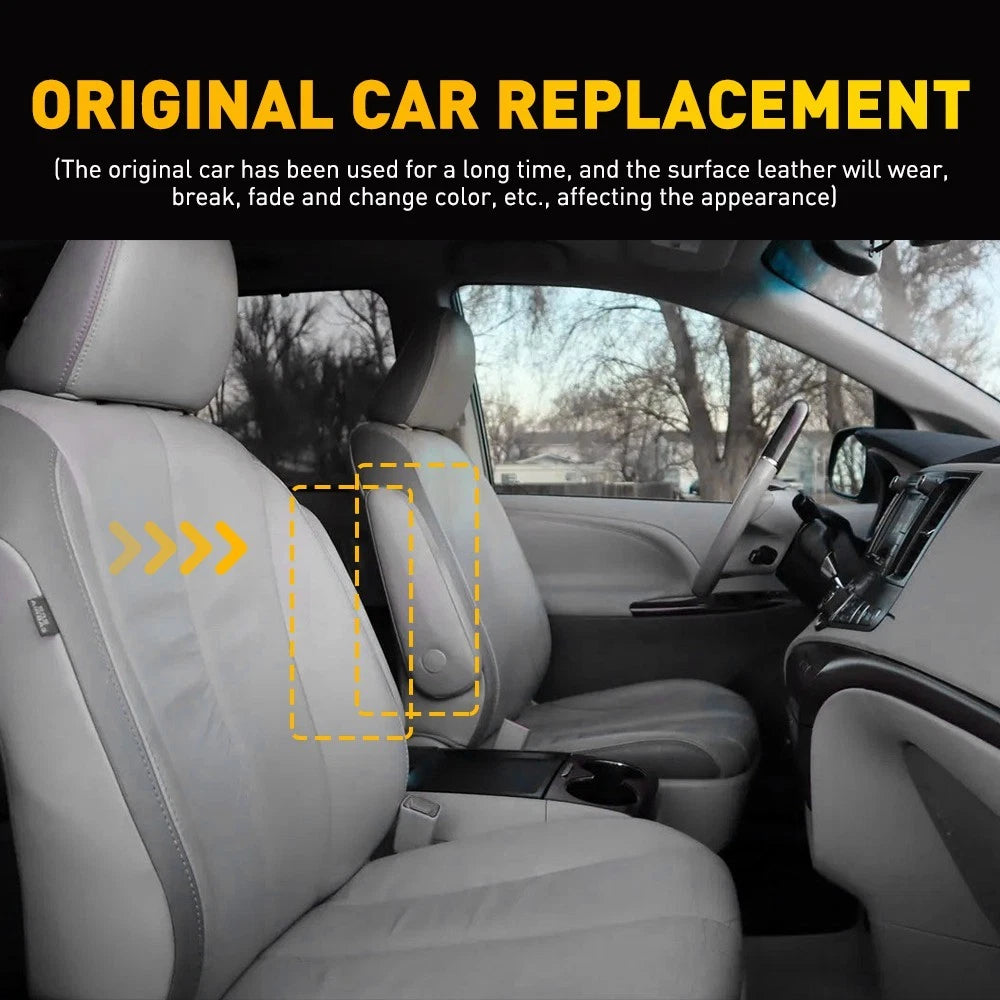Set of 2 Front Seat Armrest Covers Leather for Toyota Sienna (2011–2018)