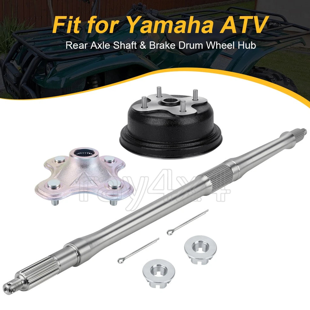 Rear Wheel Axle & Brake Drum & Hubs for Yamaha Big Bear 350 4x4 (1997–1999)