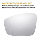 Left Side Heated White Mirror Glass for Volkswagen Beetle Jetta 