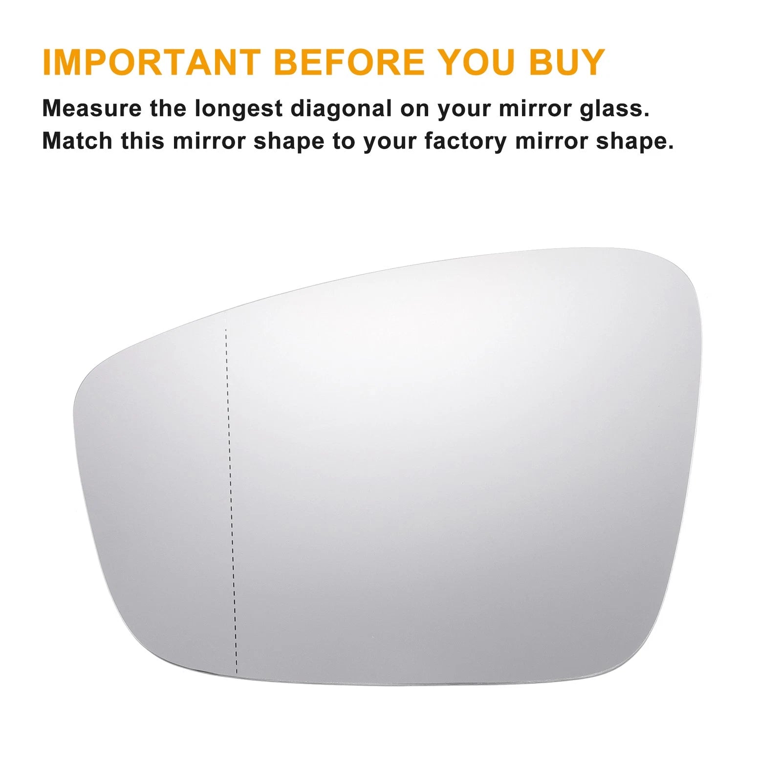 Left Side Heated White Mirror Glass for Volkswagen Beetle Jetta 