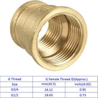 2X G3/4 to G1/2 Brass Reducing Coupler for Pneumatic Tool (Air Hose)