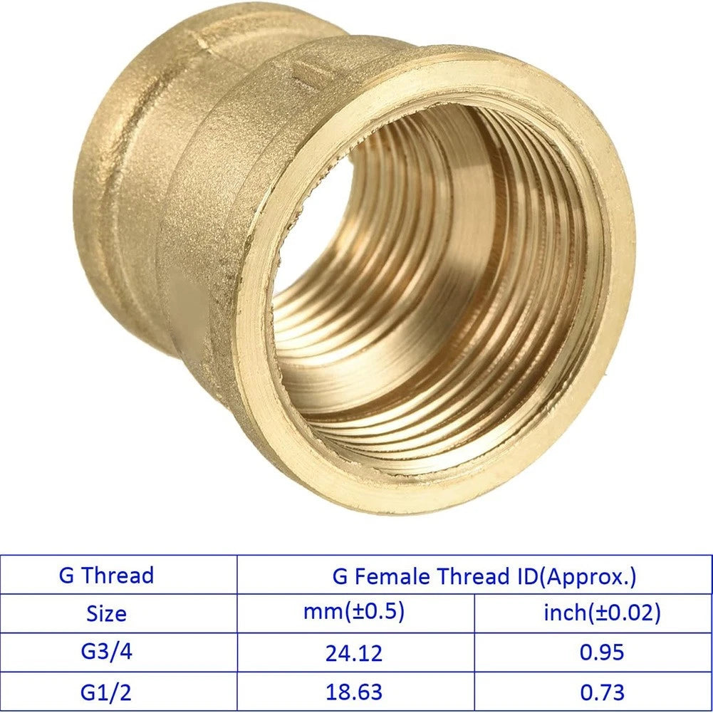 2X G3/4 to G1/2 Brass Reducing Coupler for Pneumatic Tool (Air Hose)